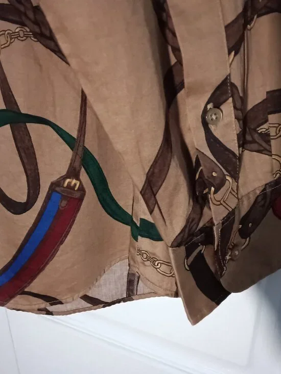 Lauren Ralph Lauren Cotton-Blend Cardigan and Cotton Satin Shirt - Picture 10 of 11